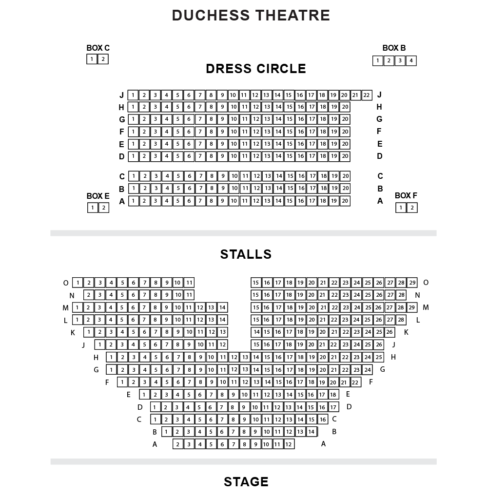 Seating Map | Duchess Theatre